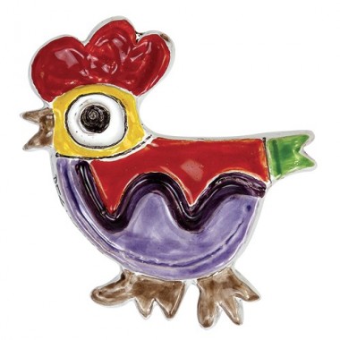 Uccello gallo in Bassorilievo UCR361-04 ceramiche de simone Uccello gallo in Bassorilievo UCR361-04 ceramiche de simone